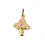 M&eacute;tal TQ laiton breloques champignon Dor&eacute;-rose clair