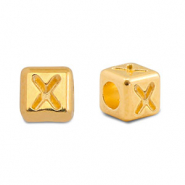 Perles alphabet en métal DQ X Doré (sans nickel)