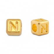 Perles alphabet en métal DQ N Doré (sans nickel)