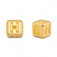 Perles alphabet en métal DQ H Doré (sans nickel)