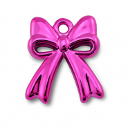 Breloques acrylique n&oelig;ud Rose magenta