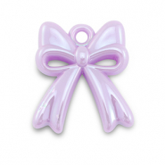 Breloques acrylique n&oelig;ud Violet lilas-pearl shine coating