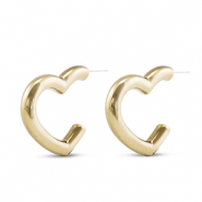 Boucles d'oreilles tendance coeur Doré