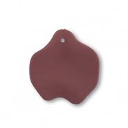 Pendentifs acryliques feuille Rouge foncé-marron