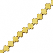 Perles hématites trèfle 4mm Doré