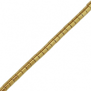 Perles hématites tube 2mm Doré
