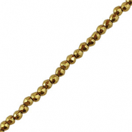 Perles hématites facettées ronde 2mm Doré