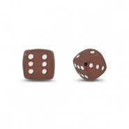 Perles acryliques dés Marron