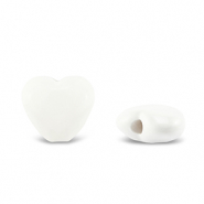 Perles acryliques cœur Blanc