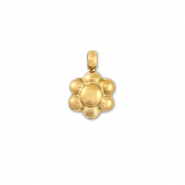 Breloques en acier Inox fleur Dor&eacute;