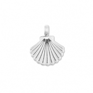 Breloques en acier Inox coquille Argent&eacute;
