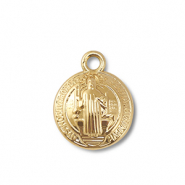 Breloques en m&eacute;tal ronde avec saint Dor&eacute;