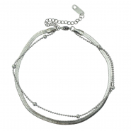 Chaines de cheville en acier Inox duo rangs Argenté