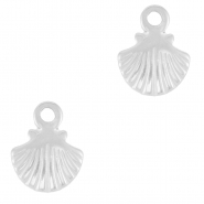 Breloques en acier Inox coquille Argent&eacute;