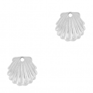 Breloques en acier Inox coquille Argent&eacute;