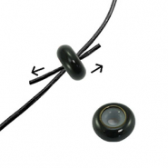 Perles stoppeurs émaillée 10x4mm Noir