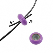 Perles stoppeurs émaillée 10x4mm Violet lavande