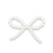 Pendentifs accroche-regard nœud Blanc nacré
