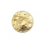 Breloques en acier Inox rond Dor&eacute;