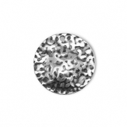 Breloques en acier Inox rond Argent&eacute;