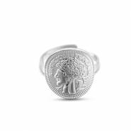 Bagues en acier Inox pièce de monnaie Argenté