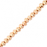 Perles &agrave; facettes 4x3mm disque Dor&eacute; rose m&eacute;tallique