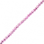 Perles à facettes 2mm rondes Fuchsia rose métallique