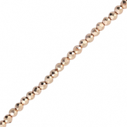 Perles à facettes 2mm rondes Doré rose métallique