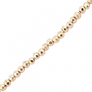 Perles à facettes 2mm rondes Champagne métallique