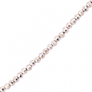 Perles à facettes 2mm rondes Rose clair métallique