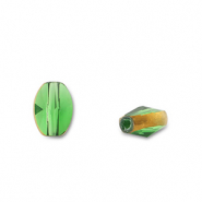 Perles en verre ovale Vert transparent-doré