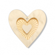 Pendentifs accroche-regard coeur Jaune clair-doré