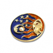 Broches soleil, lune & étoile Doré-bleu-orange