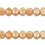 Perles d'eau douce nugget ovale Pêche-orange