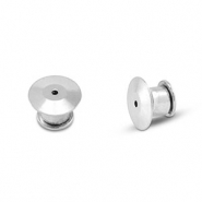 Apprêts en acier inox fermoir de sécurité pour pin's Argenté