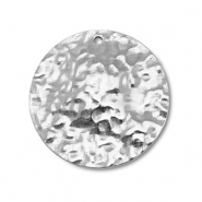 Breloques en acier Inox rond Argenté