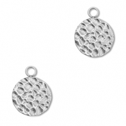 Breloques en acier Inox rond Argenté