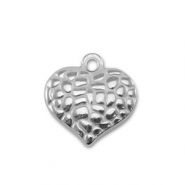 Breloques en acier Inox coeur Argenté