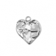 Breloques en acier Inox coeur Argenté