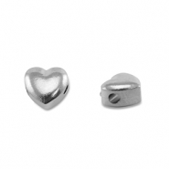 Perles en acier Inox coeur Argenté
