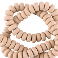 Perles en polymère rondelles 7mm Marron crème