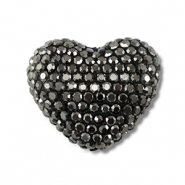 Perles bohème coeur Anthracite