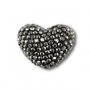 Perles bohème coeur Anthracite
