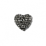 Perles bohème coeur Anthracite