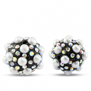 Perles bohème rond Noir-blanc