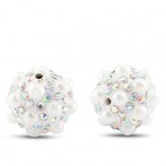 Perles bohème rond Blanc
