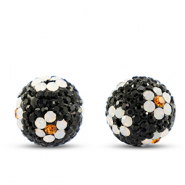 Perles bohème rond Noir-blanc