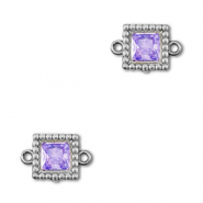 Connecteurs en acier Inox zirconium carré Argenté-violet