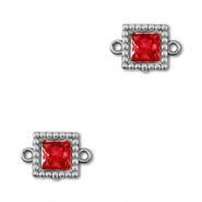 Connecteurs en acier Inox zirconium carré Argenté-rouge