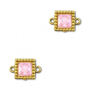 Connecteurs en acier Inox zirconium carré Doré-rose clair
